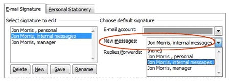 Select the signature that you want