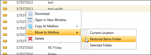 Restore items folder